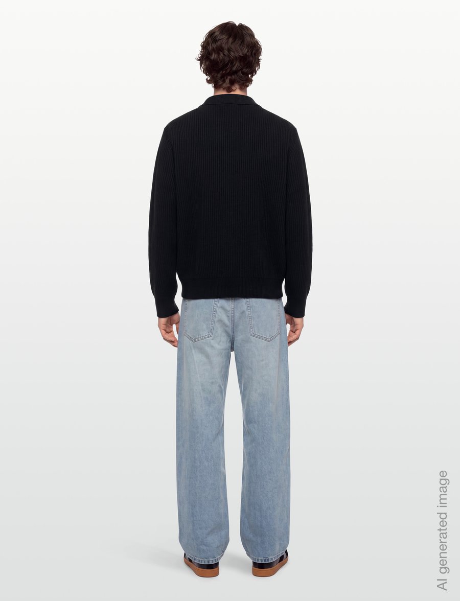 Filippa K - Ribbed Wool Zip Cardigan - pullover mit durchgehendem reißverschluss - black - 4