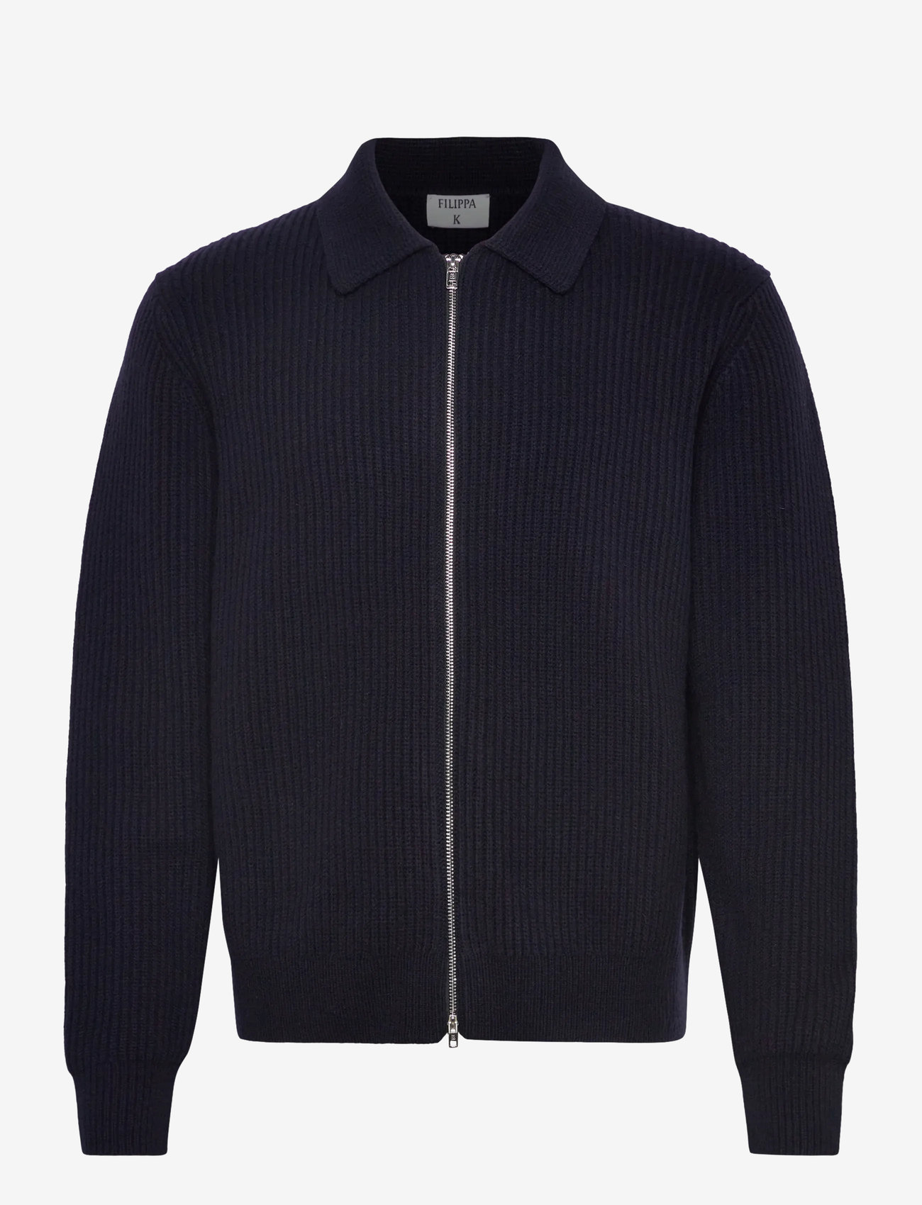 Filippa K - Ribbed Wool Zip Cardigan - navy - 0