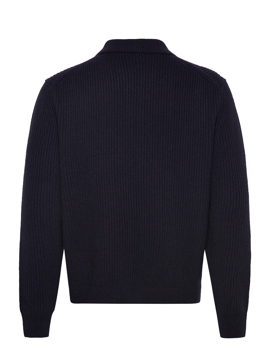 Filippa K - Ribbed Wool Zip Cardigan - navy - 1