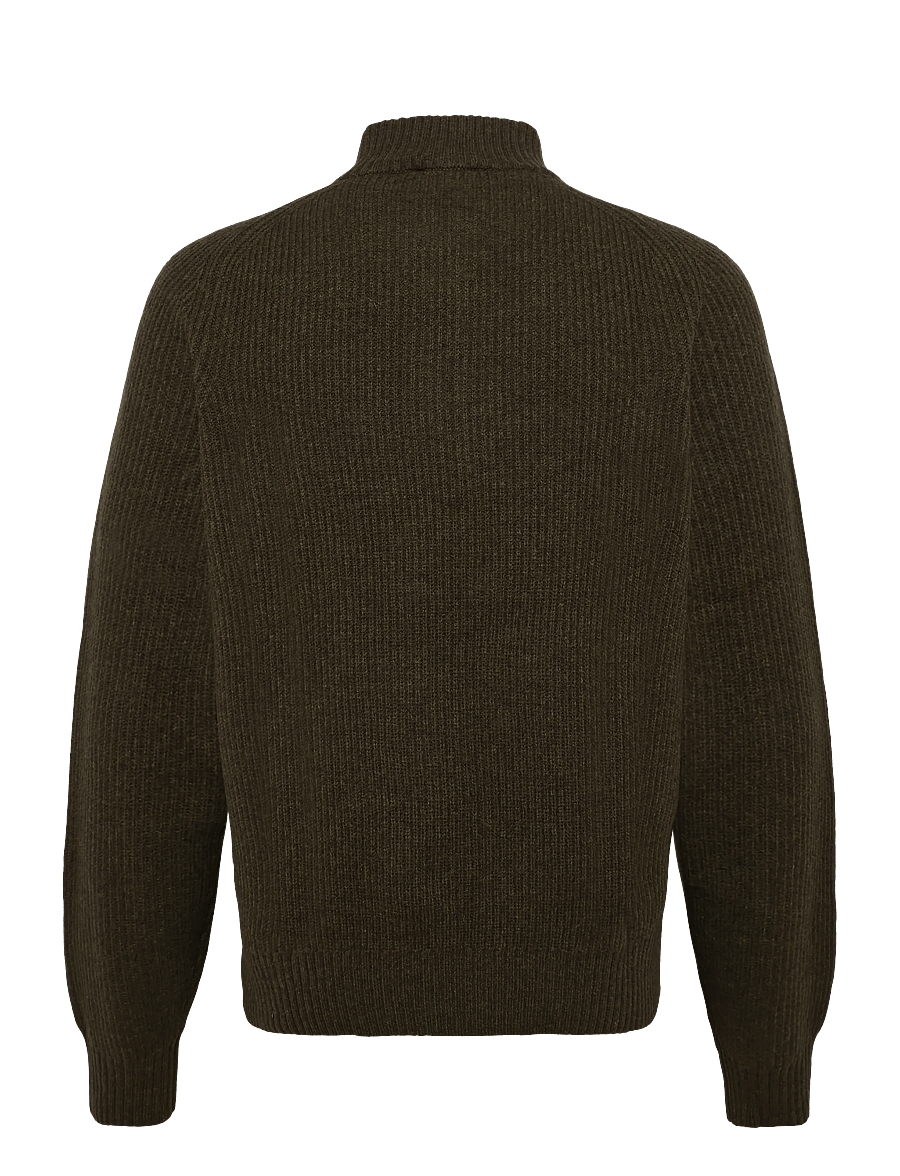 Filippa K - Wool Half Zip Sweater - pullover mit halbem reißverschluss - moss green - 1