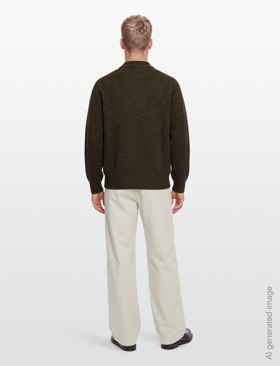 Filippa K - Wool Half Zip Sweater - poolpika lukuga džemprid - moss green - 4