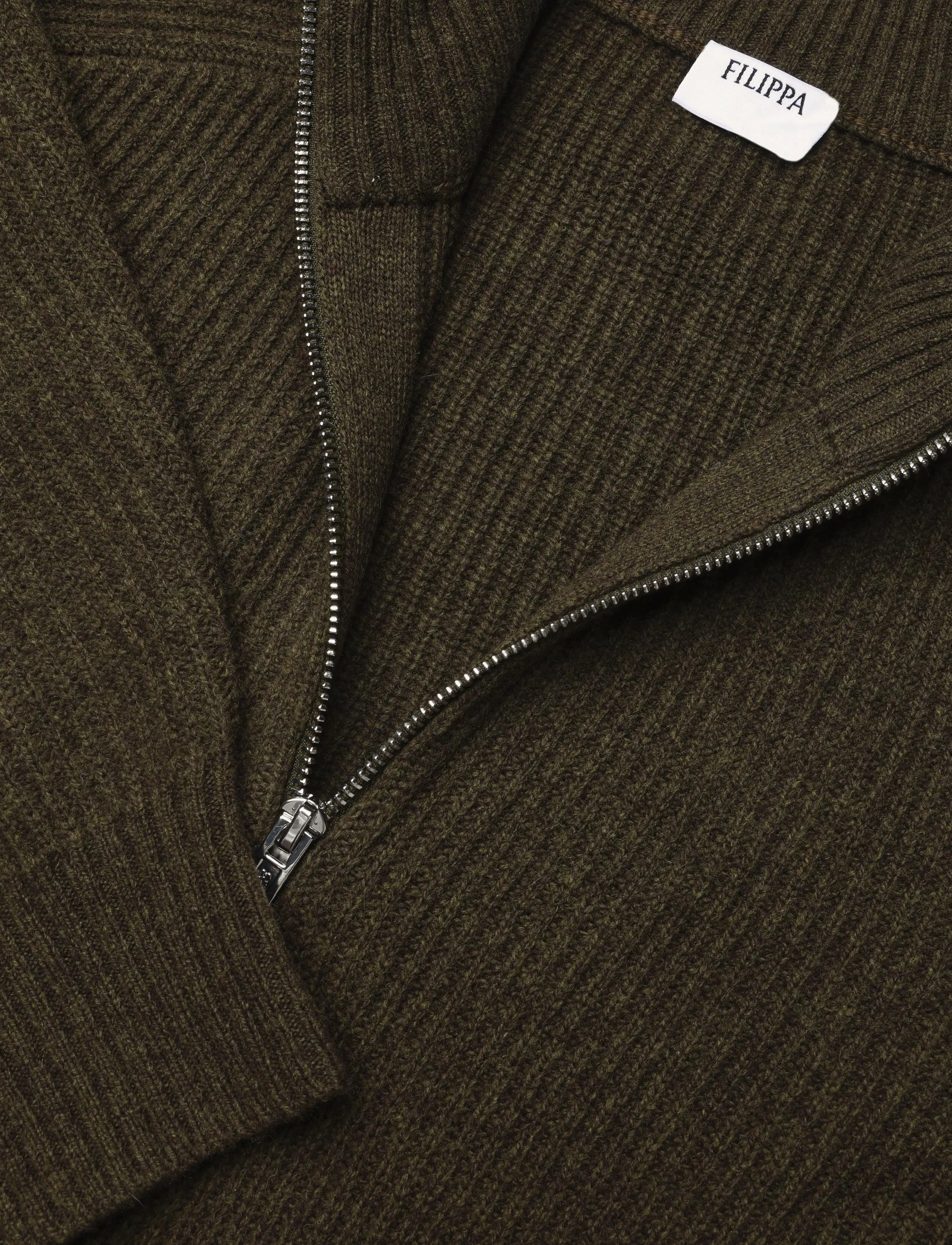Filippa K - Wool Half Zip Sweater - pullover mit halbem reißverschluss - moss green - 2