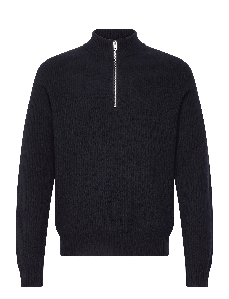 Filippa K - Wool Half Zip Sweater - pullover mit halbem reißverschluss - navy - 0