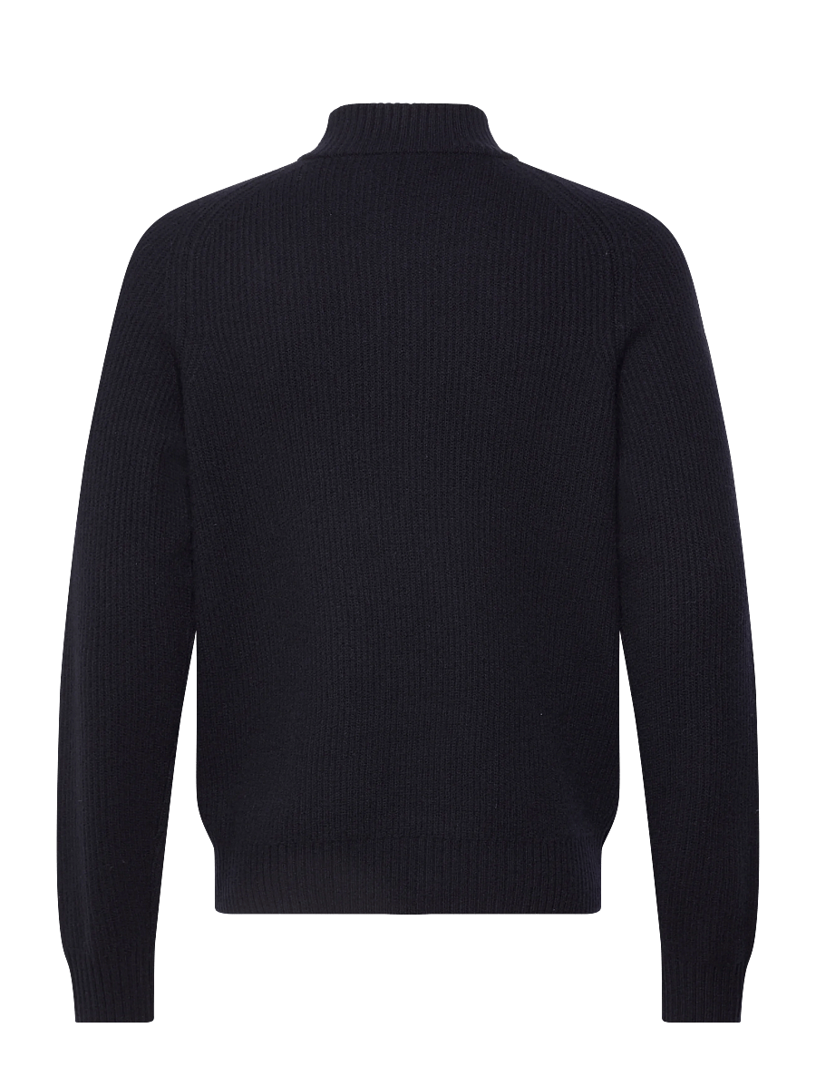 Filippa K - Wool Half Zip Sweater - pullover mit halbem reißverschluss - navy - 1