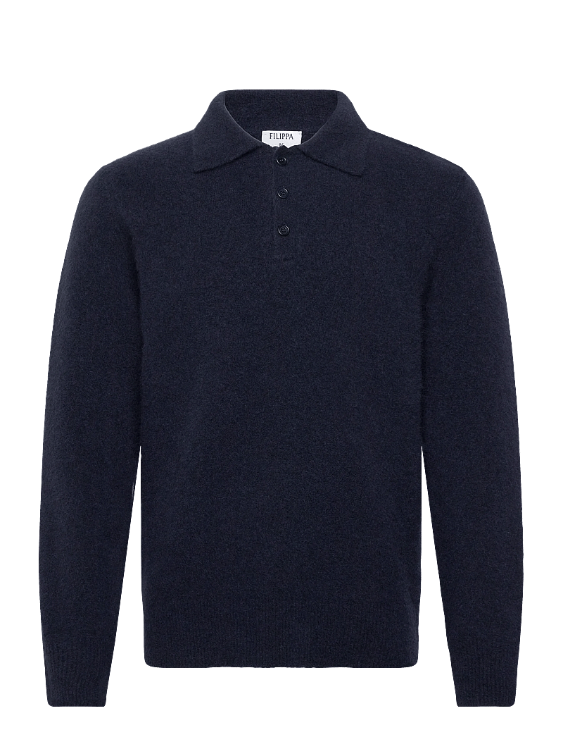 Filippa K - Yak Wool Polo Sweater - polostrik - navy - 0