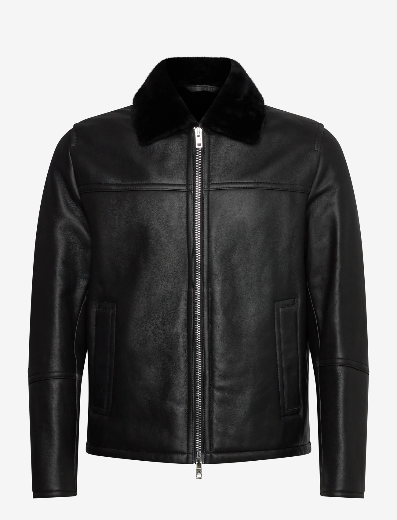 Filippa K - Shearling Leather Jacket - efterårsjakker - black - 0