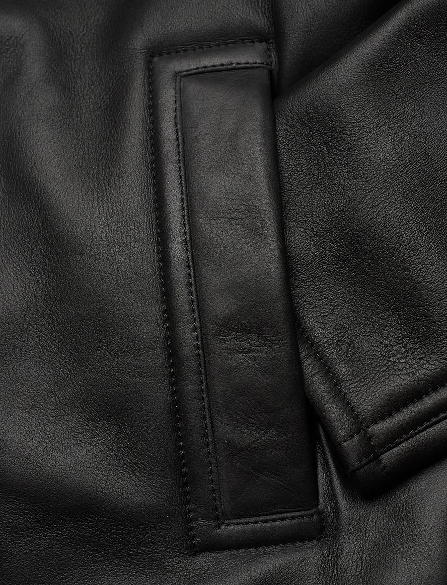 Filippa K - Shearling Leather Jacket - læderjakker - black - 3