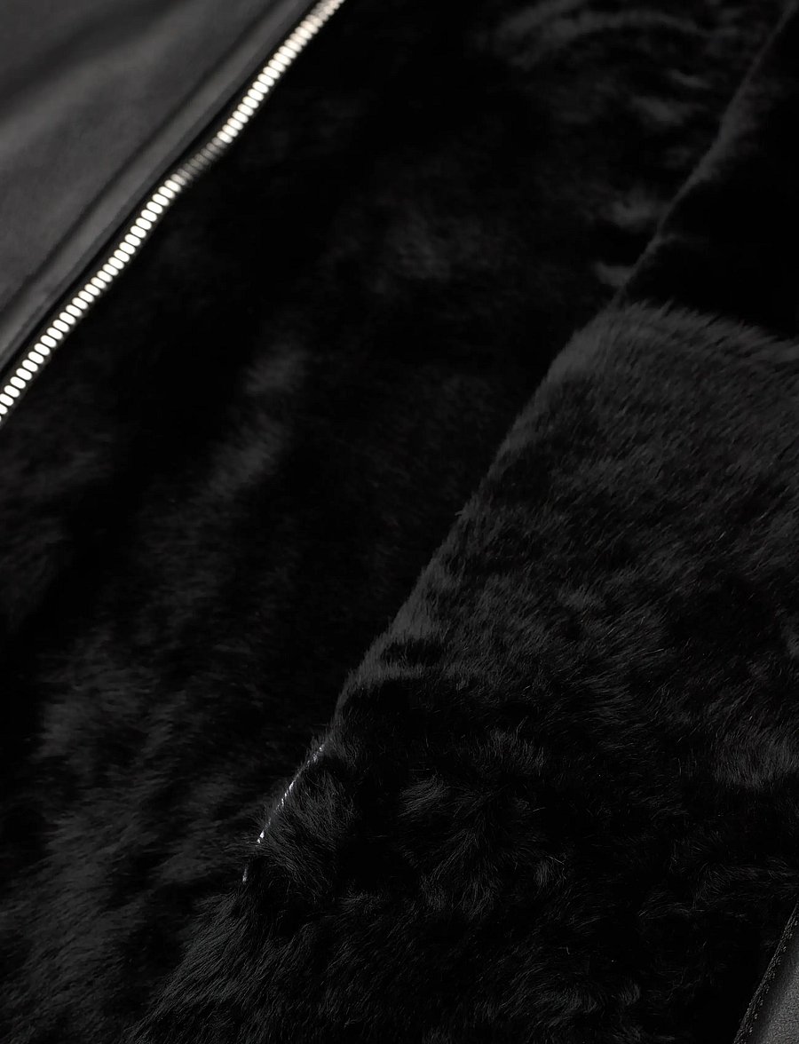 Filippa K - Shearling Leather Jacket - læderjakker - black - 4
