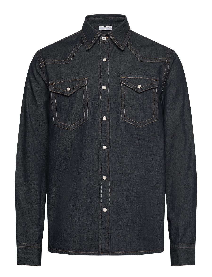 Filippa K - Western Denim Shirt - chemises en jean - rinsed blue wash - 0