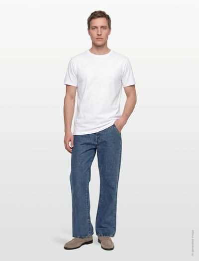 Filippa K Denim Work Jeans - Regular jeans - WASHED MID BLUE / blue