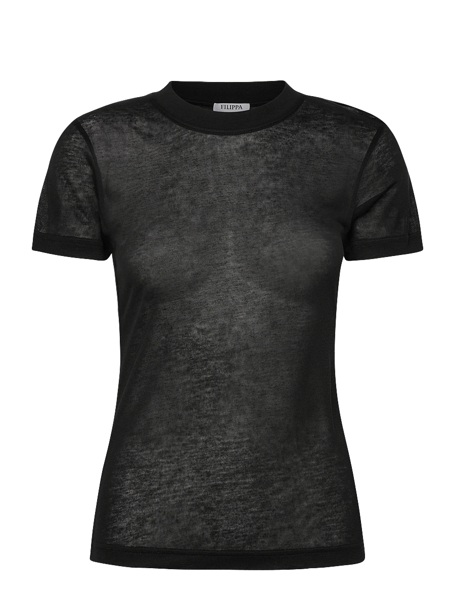 Filippa K - Lyocell Cashmere Tee - kaschmir - black - 1