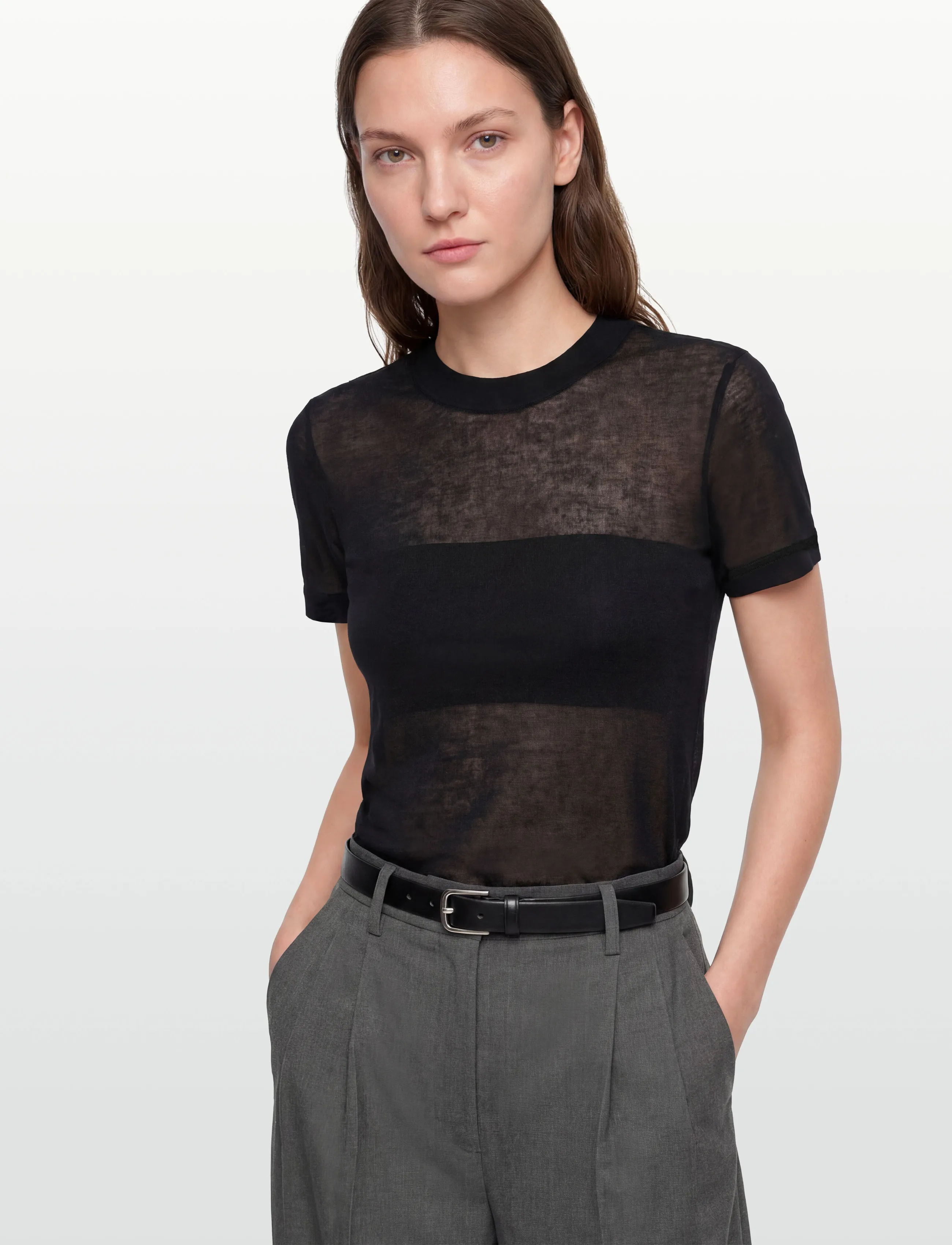 Filippa K - Lyocell Cashmere Tee - black - 3