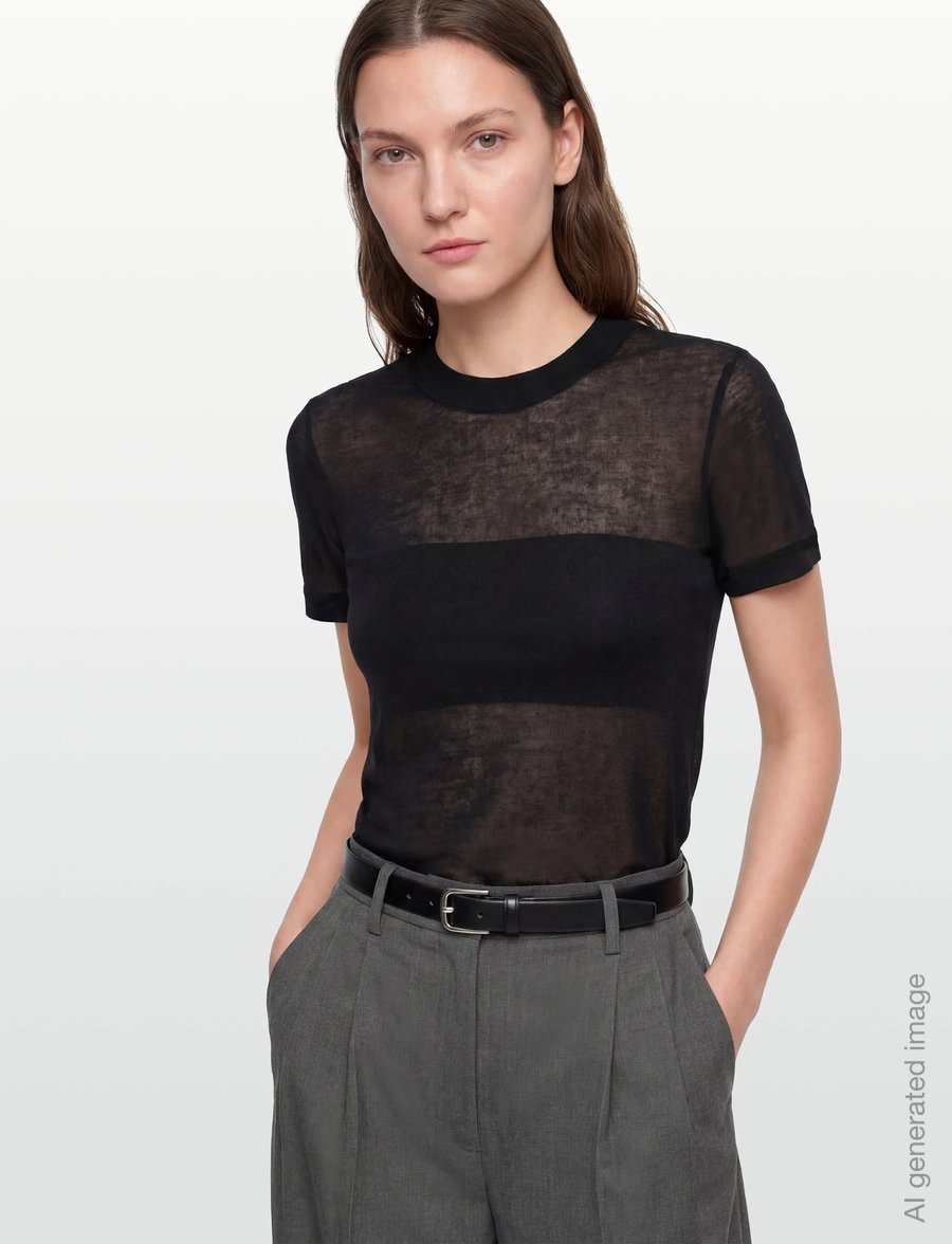 Filippa K - Lyocell Cashmere Tee - kaschmir - black - 3
