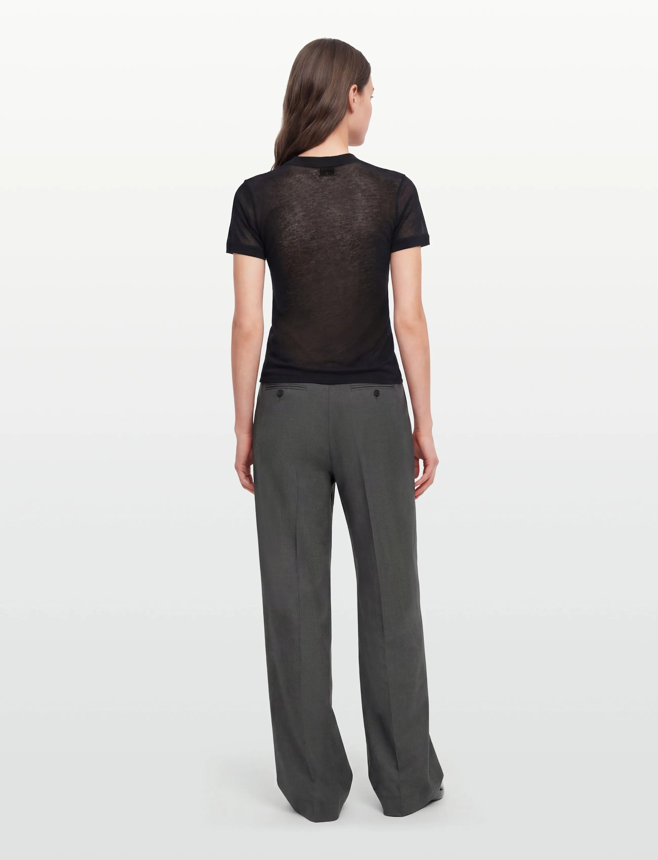 Filippa K - Lyocell Cashmere Tee - t-shirts - black - 4