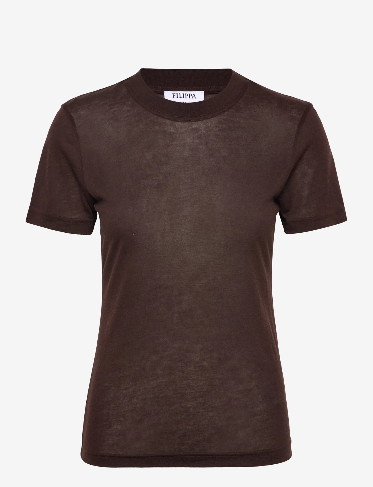 Filippa K - Lyocell Cashmere Tee - brown - 0