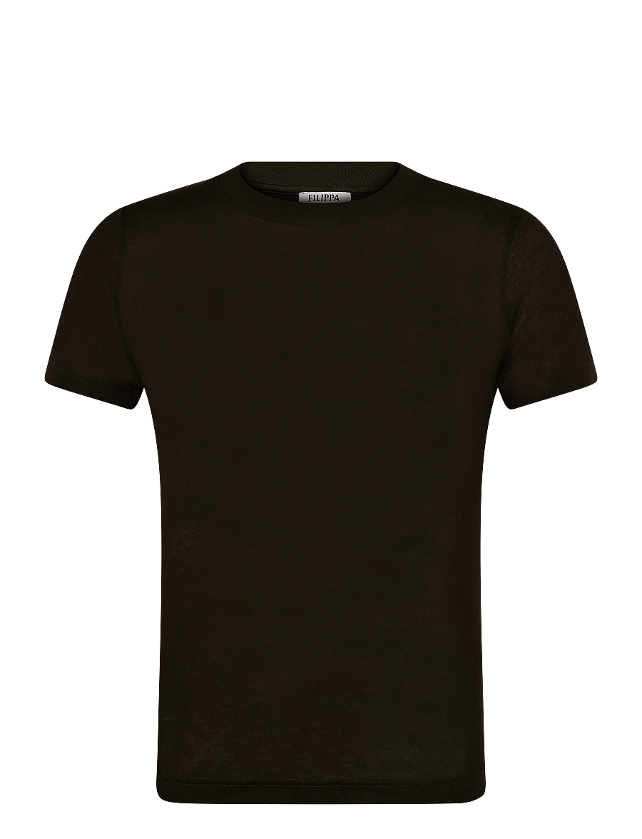 Filippa K - Lyocell Cashmere Tee - t-shirts - dark moss green - 1