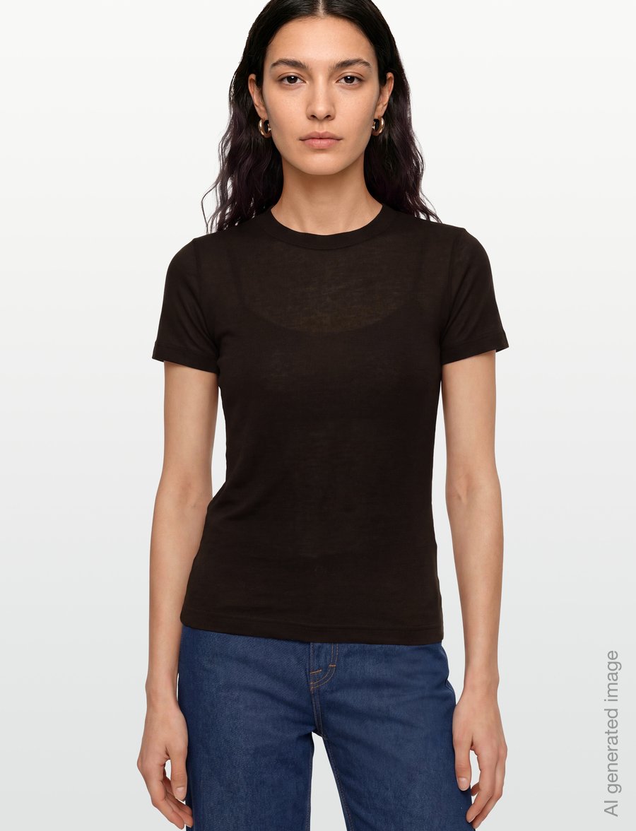 Filippa K - Lyocell Cashmere Tee - t-shirts - dark moss green - 3