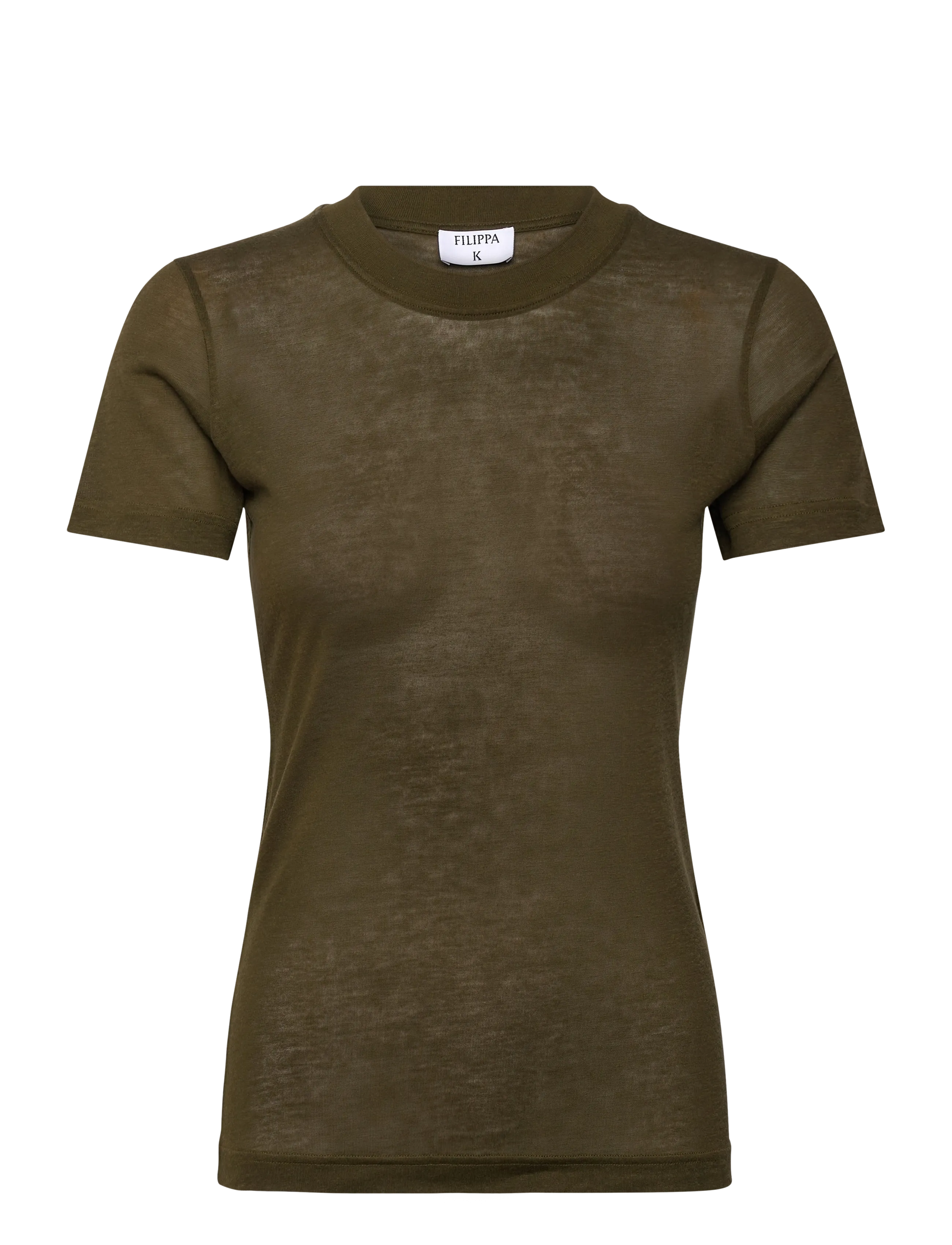 Filippa K Lyocell Cashmere Tee - T-Shirts & Tops - MIDNIGHT GREEN / khaki/green