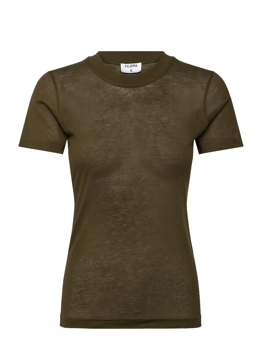 Filippa K - Lyocell Cashmere Tee - cashmere - midnight green - 1