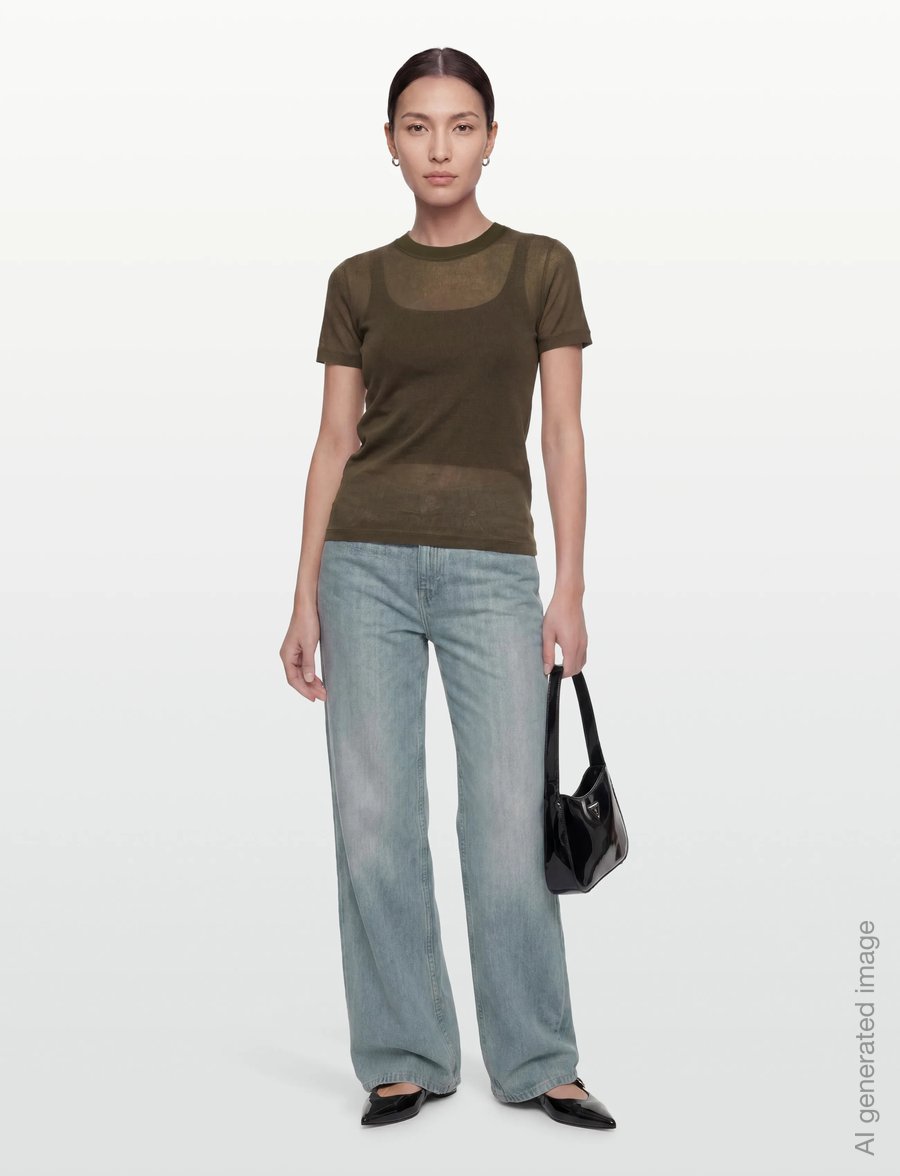 Filippa K - Lyocell Cashmere Tee - cashmere - midnight green - 0