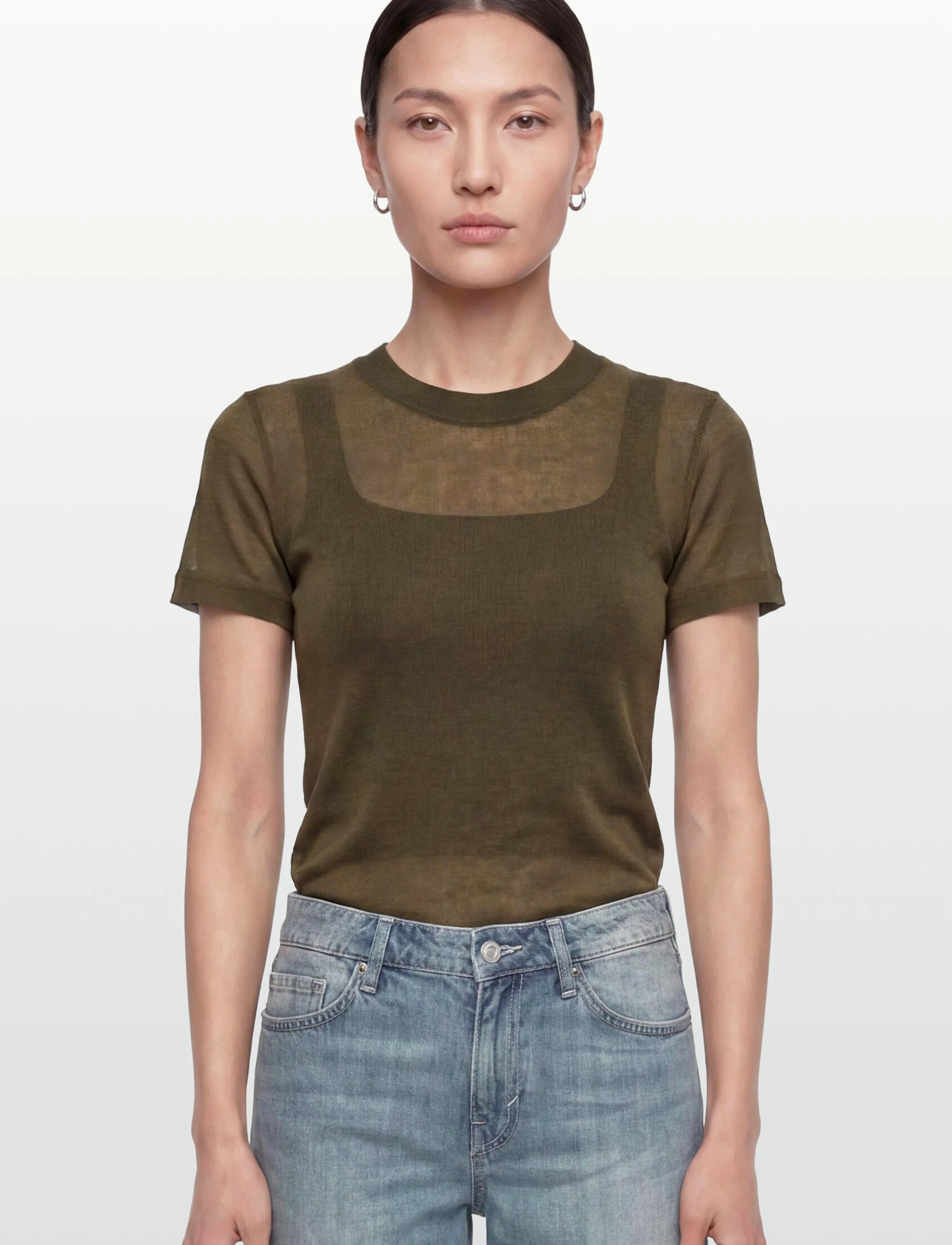 Filippa K - Lyocell Cashmere Tee - kaschmir - midnight green - 3
