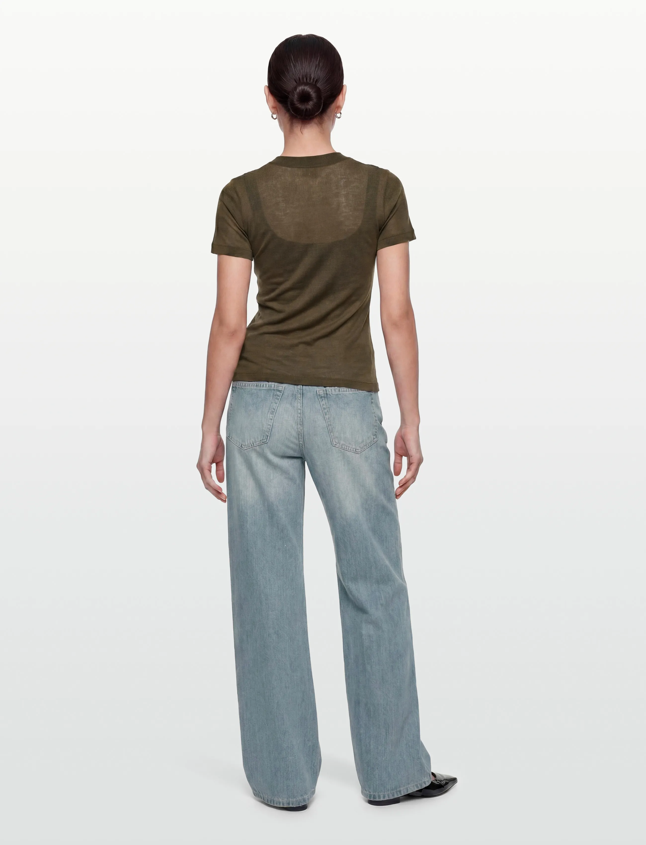 Filippa K - Lyocell Cashmere Tee - kaschmir - midnight green - 4