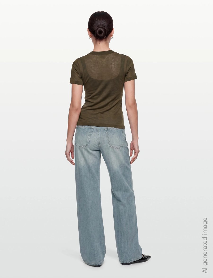 Filippa K - Lyocell Cashmere Tee - cashmere - midnight green - 4