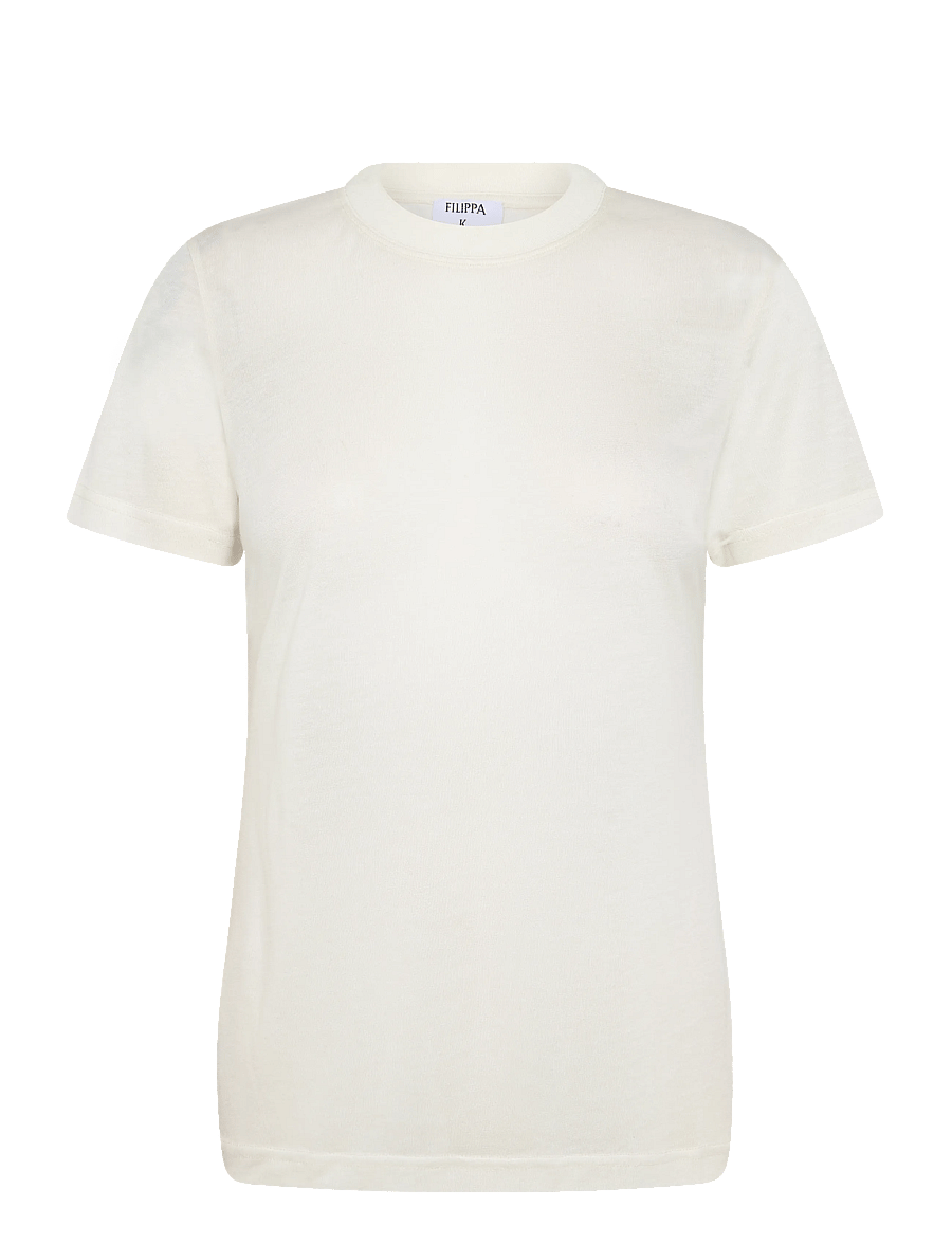 Filippa K - Lyocell Cashmere Tee - t-shirts - winter white - 1