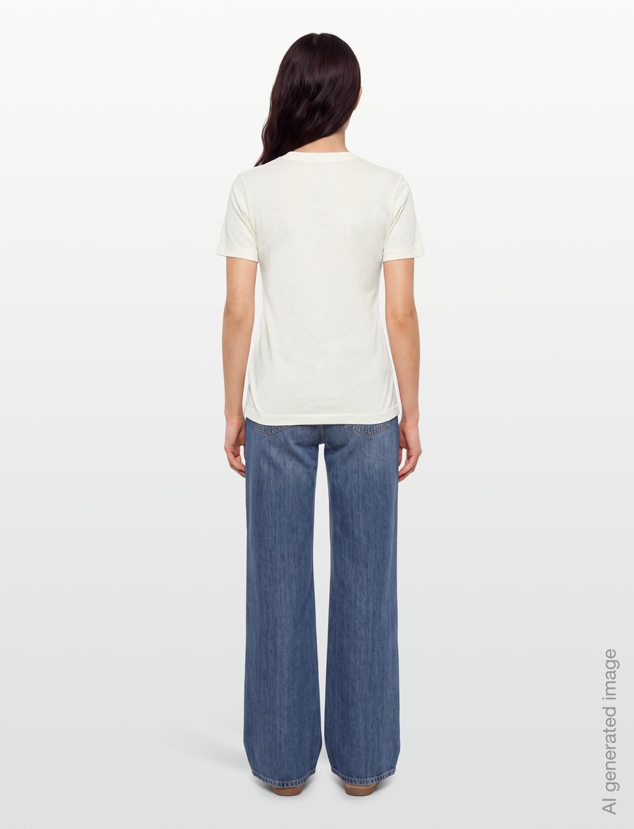 Filippa K - Lyocell Cashmere Tee - t-shirts - winter white - 4