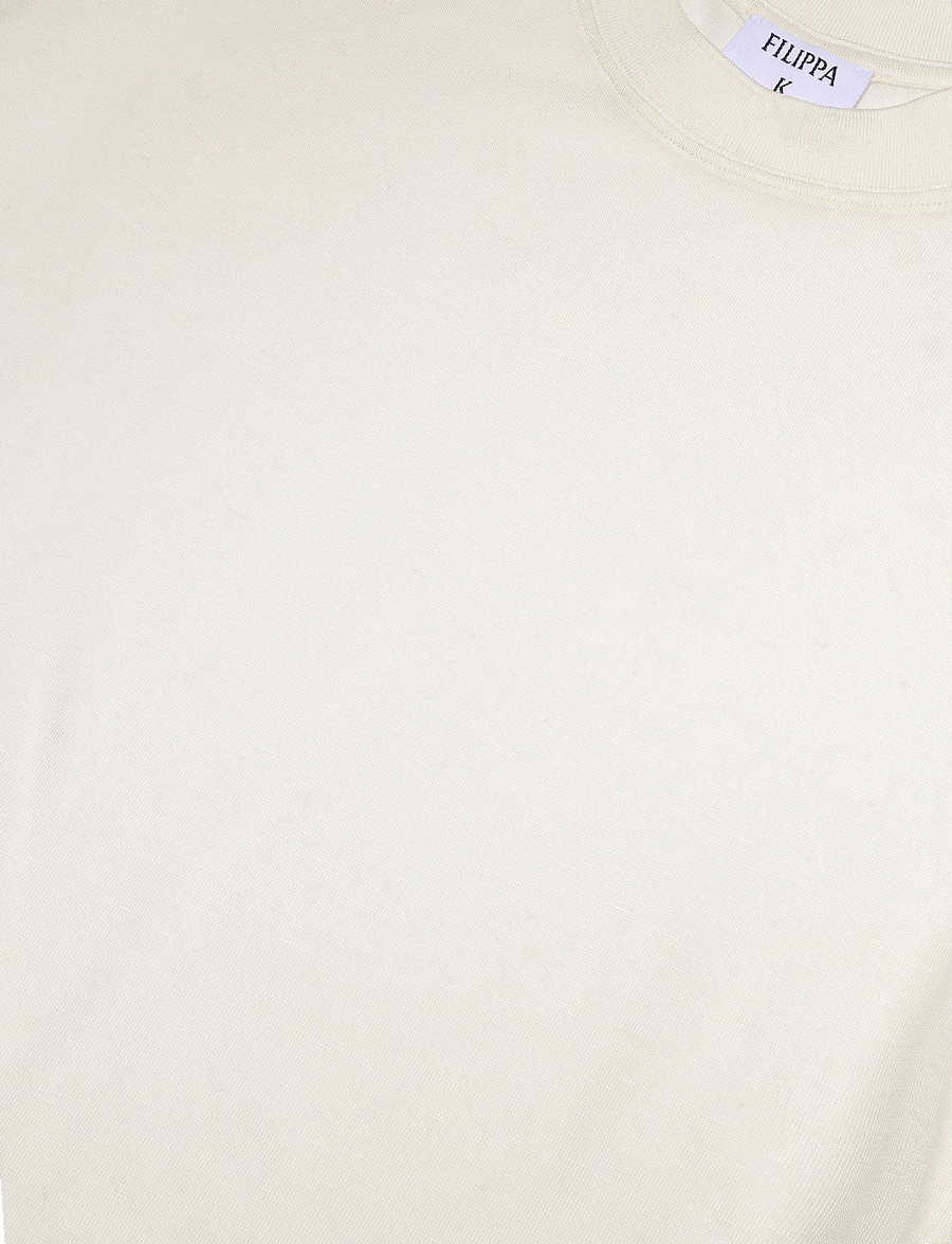 Filippa K - Lyocell Cashmere Tee - t-shirts - winter white - 5