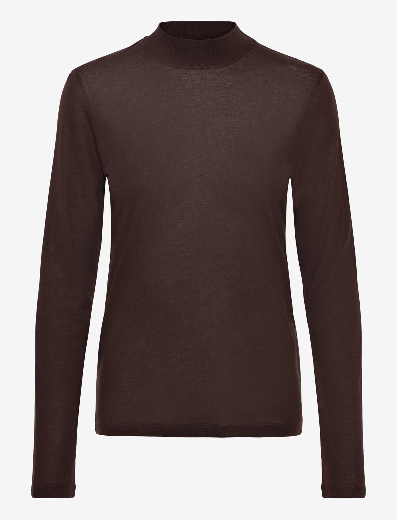 Filippa K - Lyocell Cashmere Mock Neck Top - kaschmir - brown - 0