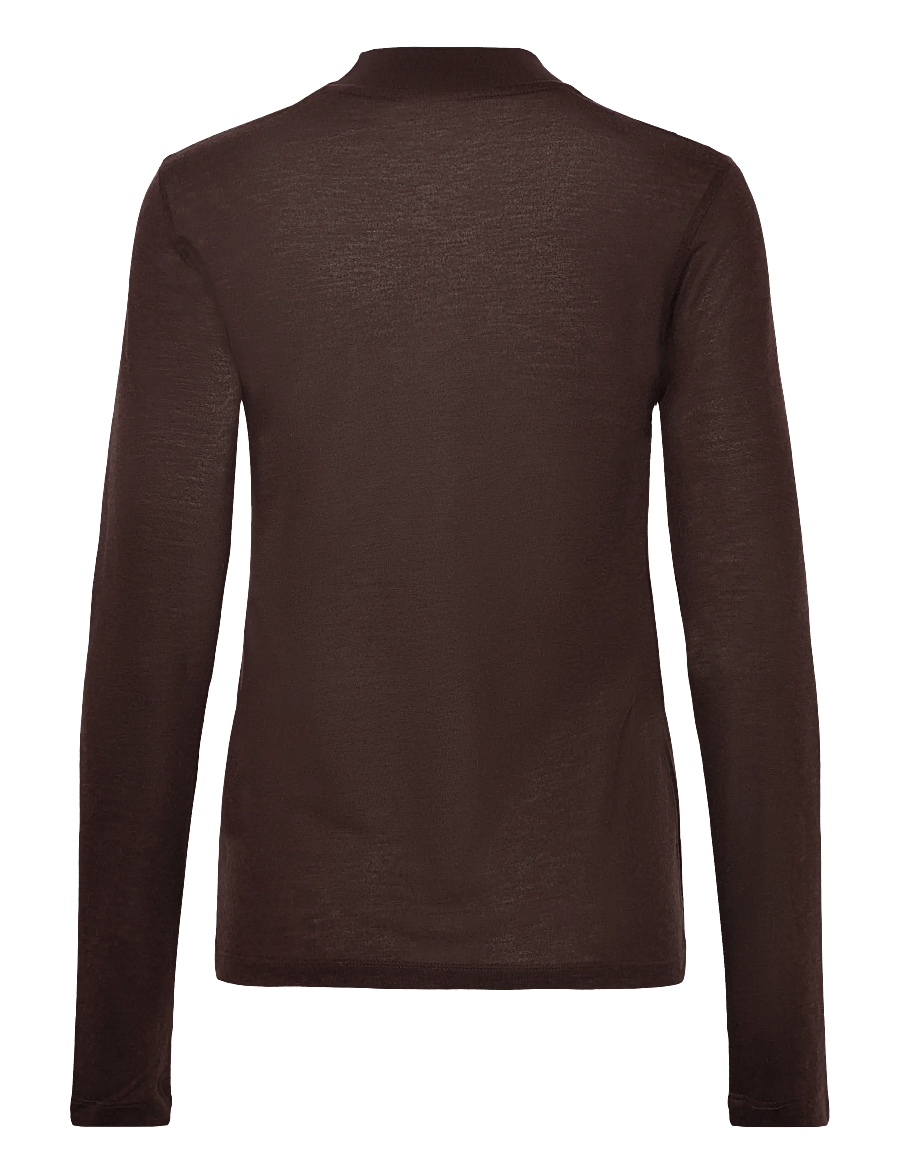 Filippa K - Lyocell Cashmere Mock Neck Top - kõrge kaelusega džemprid - brown - 1