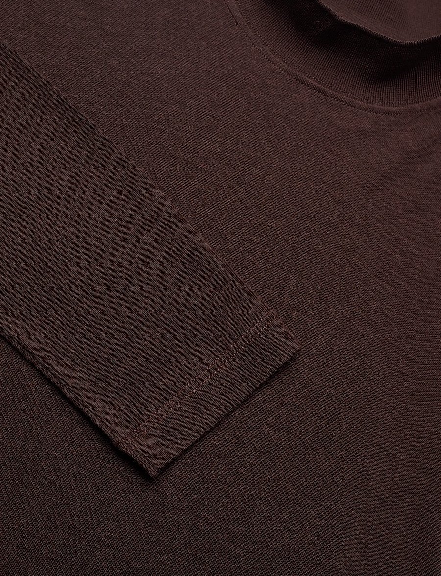 Filippa K - Lyocell Cashmere Mock Neck Top - kõrge kaelusega džemprid - brown - 2