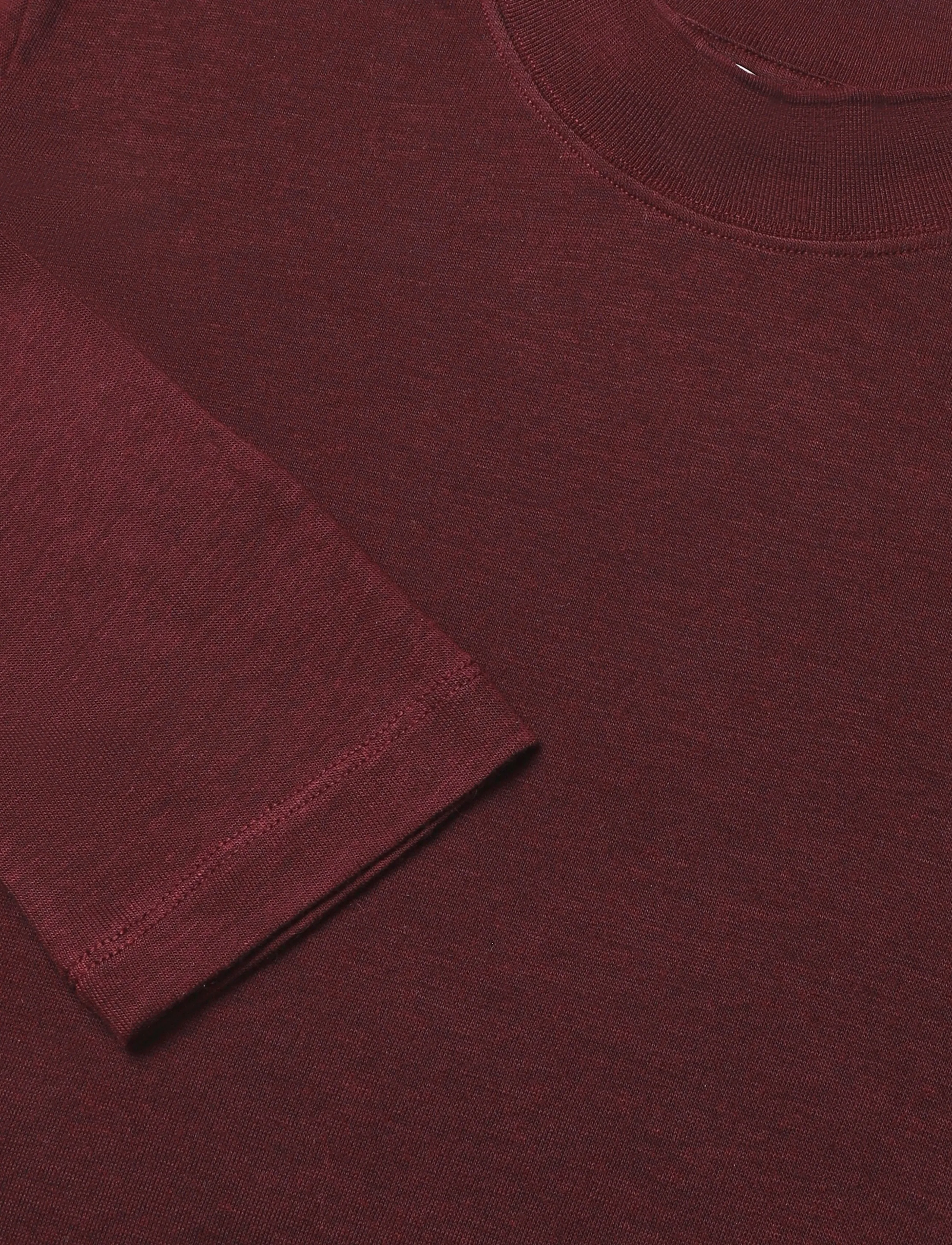 Filippa K - Lyocell Cashmere Mock Neck Top - cashmere - dark burgundy - 2