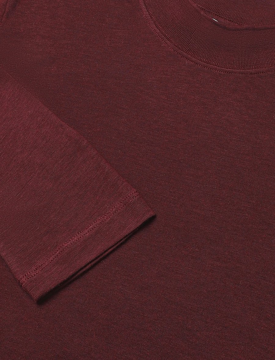 Filippa K - Lyocell Cashmere Mock Neck Top - cashmere - dark burgundy - 2