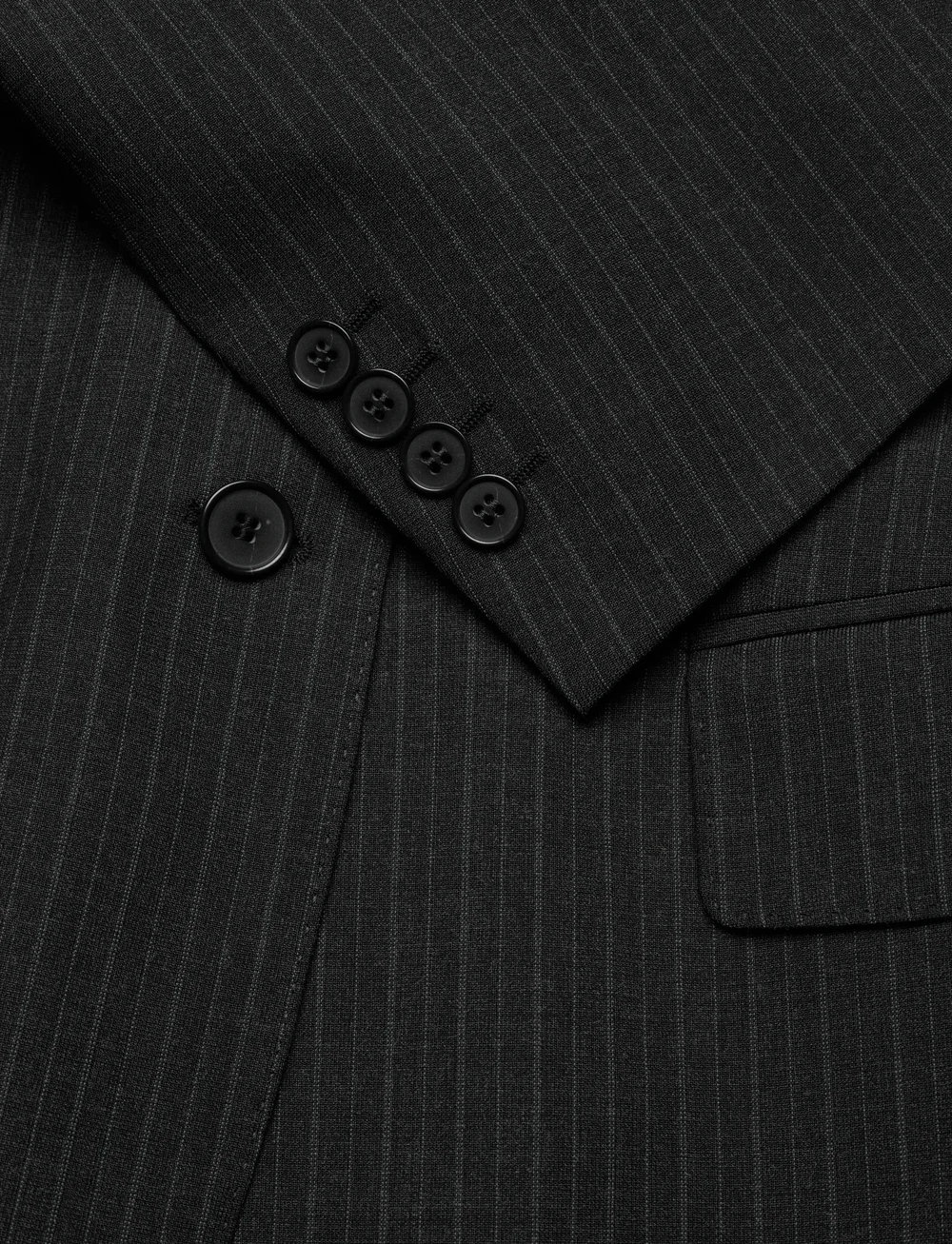 Filippa K - Hourglass Pinstripe Blazer - enkelknäppta kavajer - anthracite melange - 3