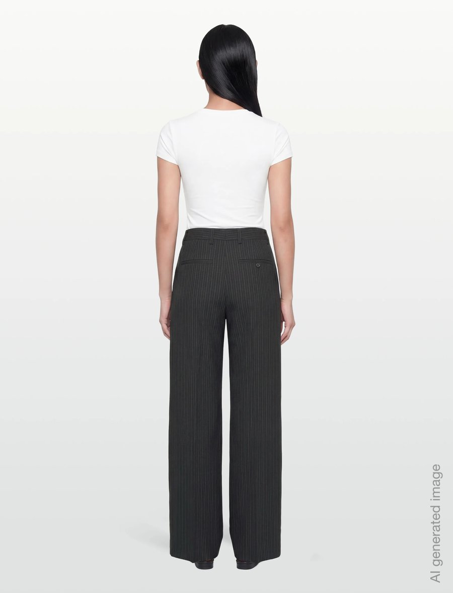 Filippa K - Harlow Pinstripe Trousers - habitbukser - black pinstripe - 4
