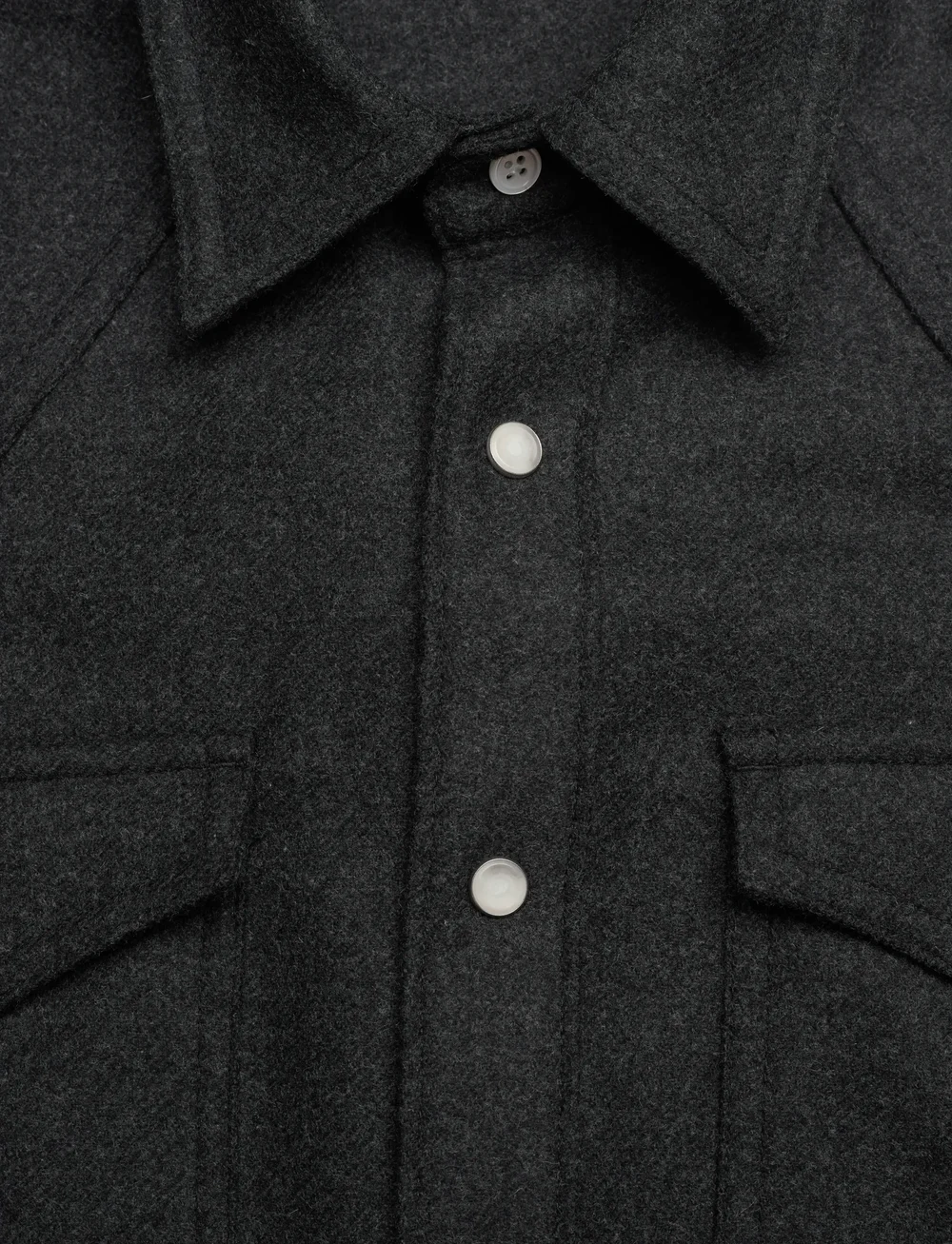 Filippa K - Western Wool Shirt - tavalised t-särgid - anthracite melange - 2