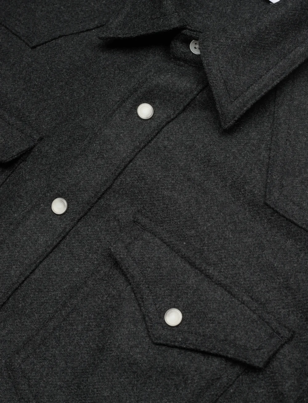 Filippa K - Western Wool Shirt - tavalised t-särgid - anthracite melange - 3