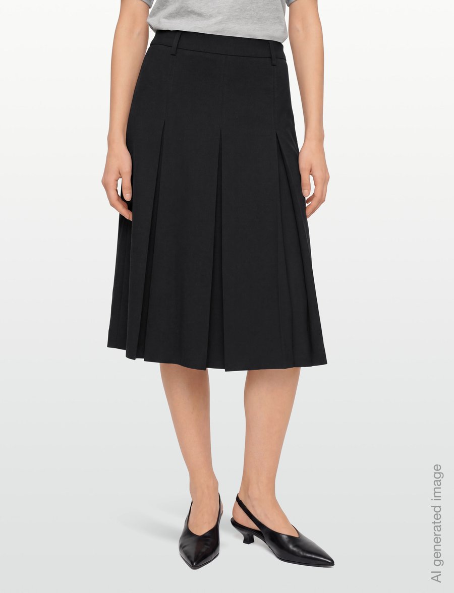 Filippa K - Pleated Wool Skirt - plisserede nederdele - black - 3