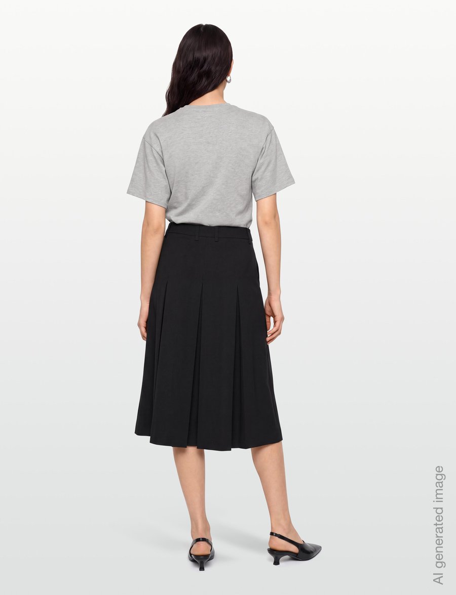 Filippa K - Pleated Wool Skirt - plisserede nederdele - black - 4