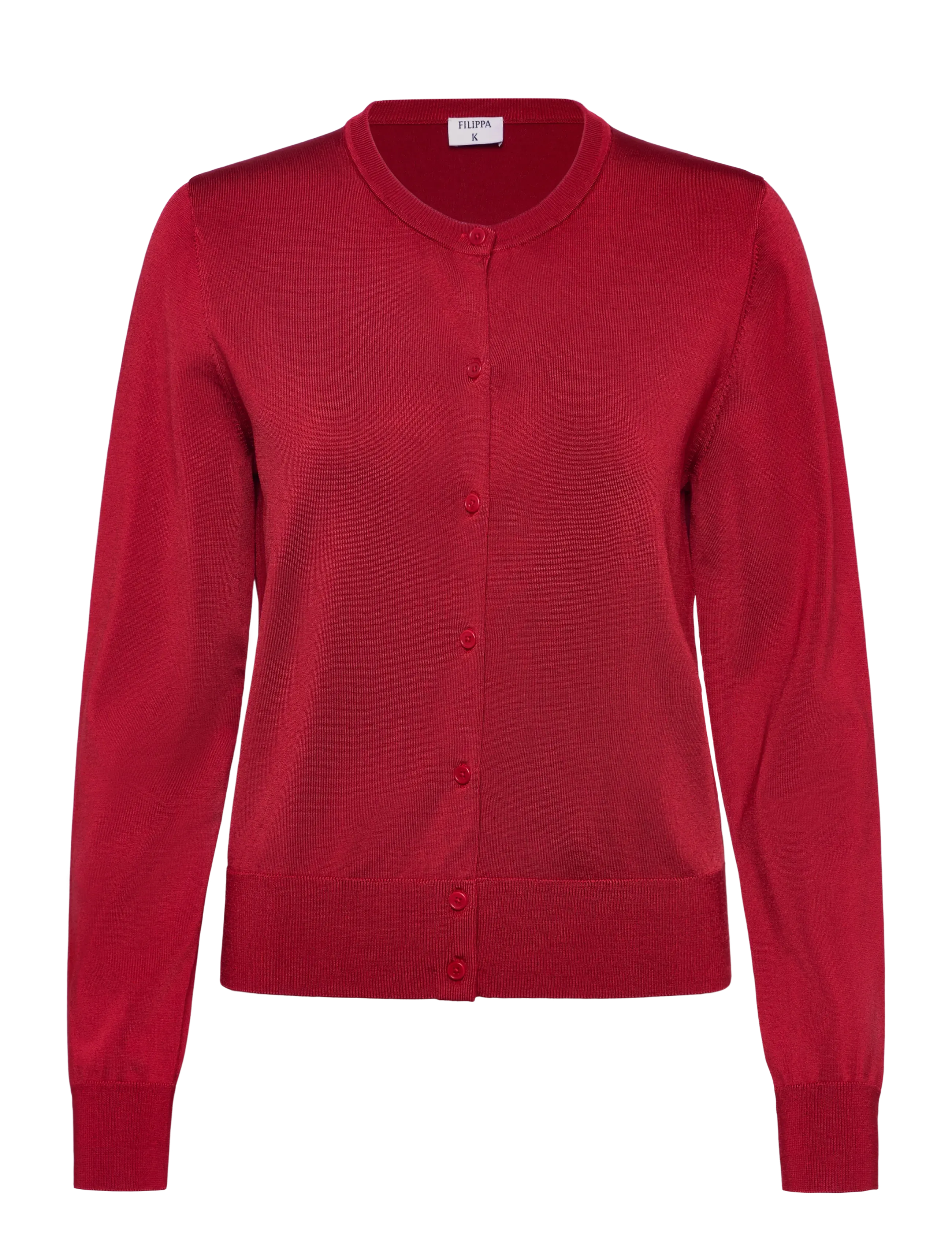 Filippa K Glossy Knit Cardigan - Filippa K - DARK RED / red