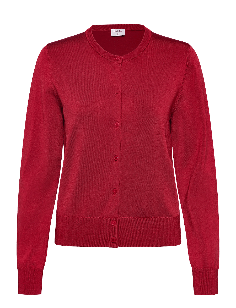 Filippa K - Glossy Knit Cardigan - muotitrendit - dark red - 0