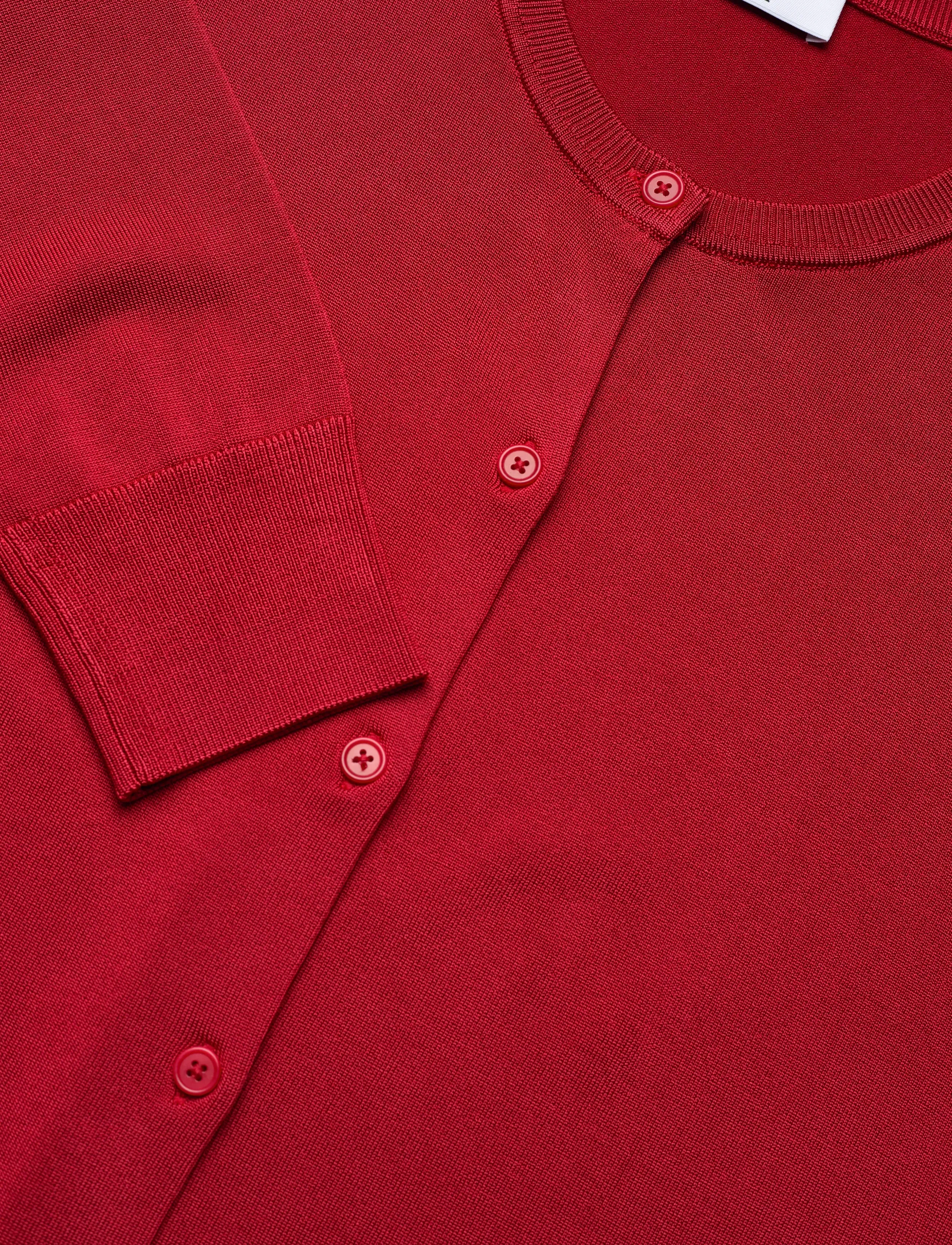 Filippa K - Glossy Knit Cardigan - cardigans - dark red - 2