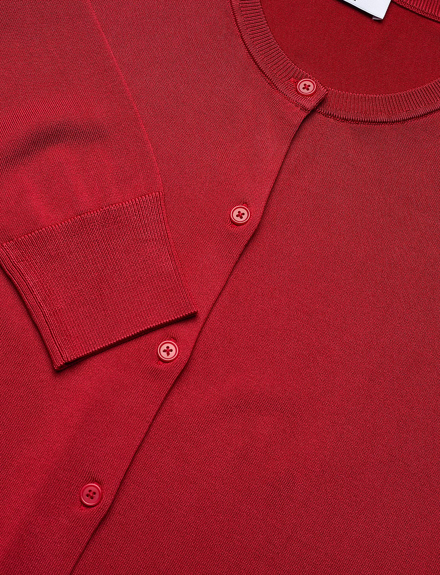 Filippa K - Glossy Knit Cardigan - muotitrendit - dark red - 2