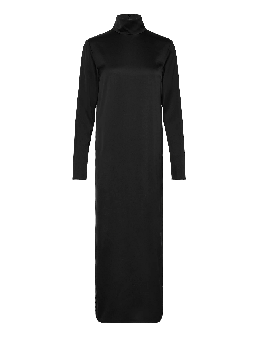 Filippa K - Turtleneck Satin Dress - vakarkleitas - black - 0
