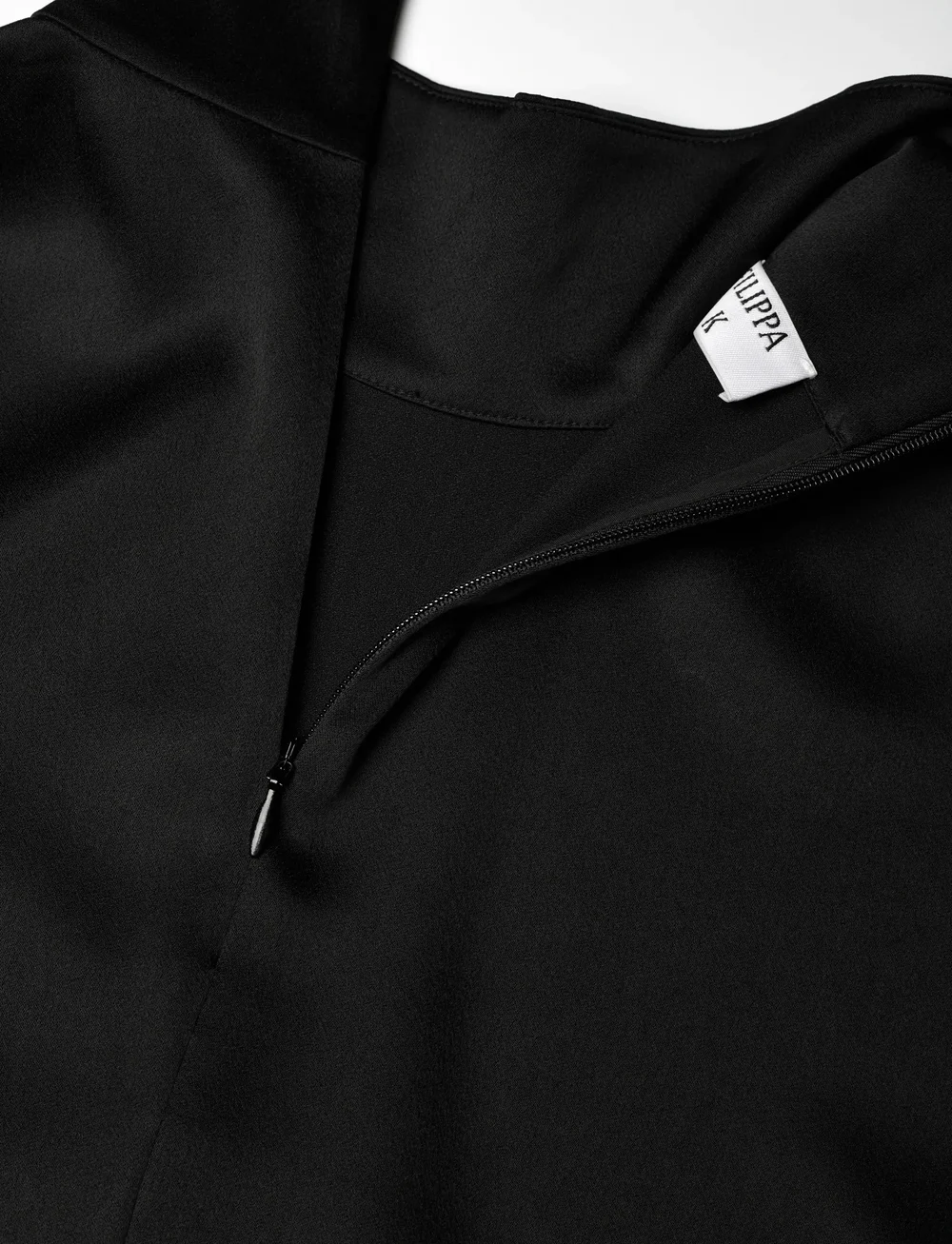 Filippa K - Turtleneck Satin Dress - aftenkjoler - black - 4