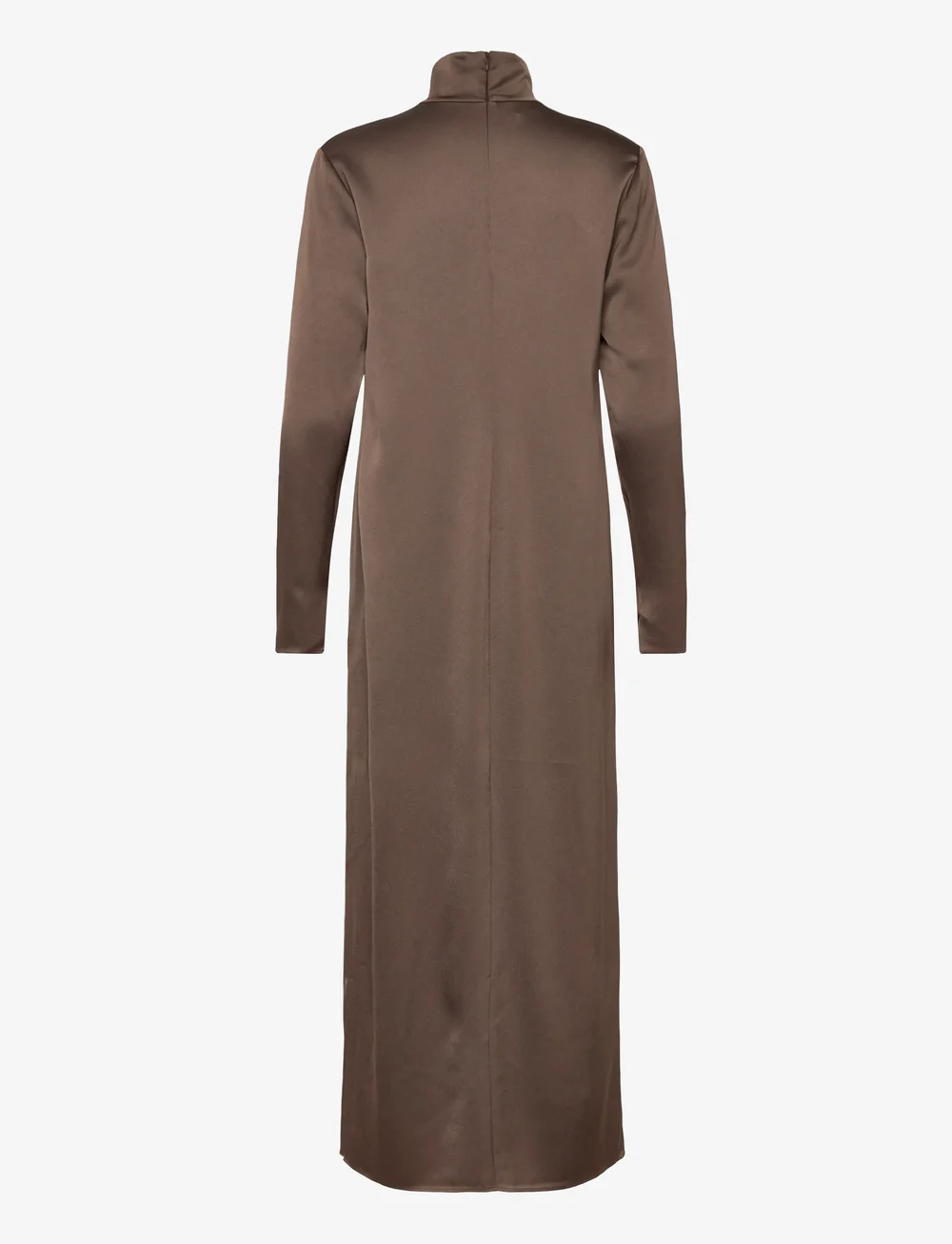 Filippa K - Turtleneck Satin Dress - Õhtukleidid - oak brown - 1