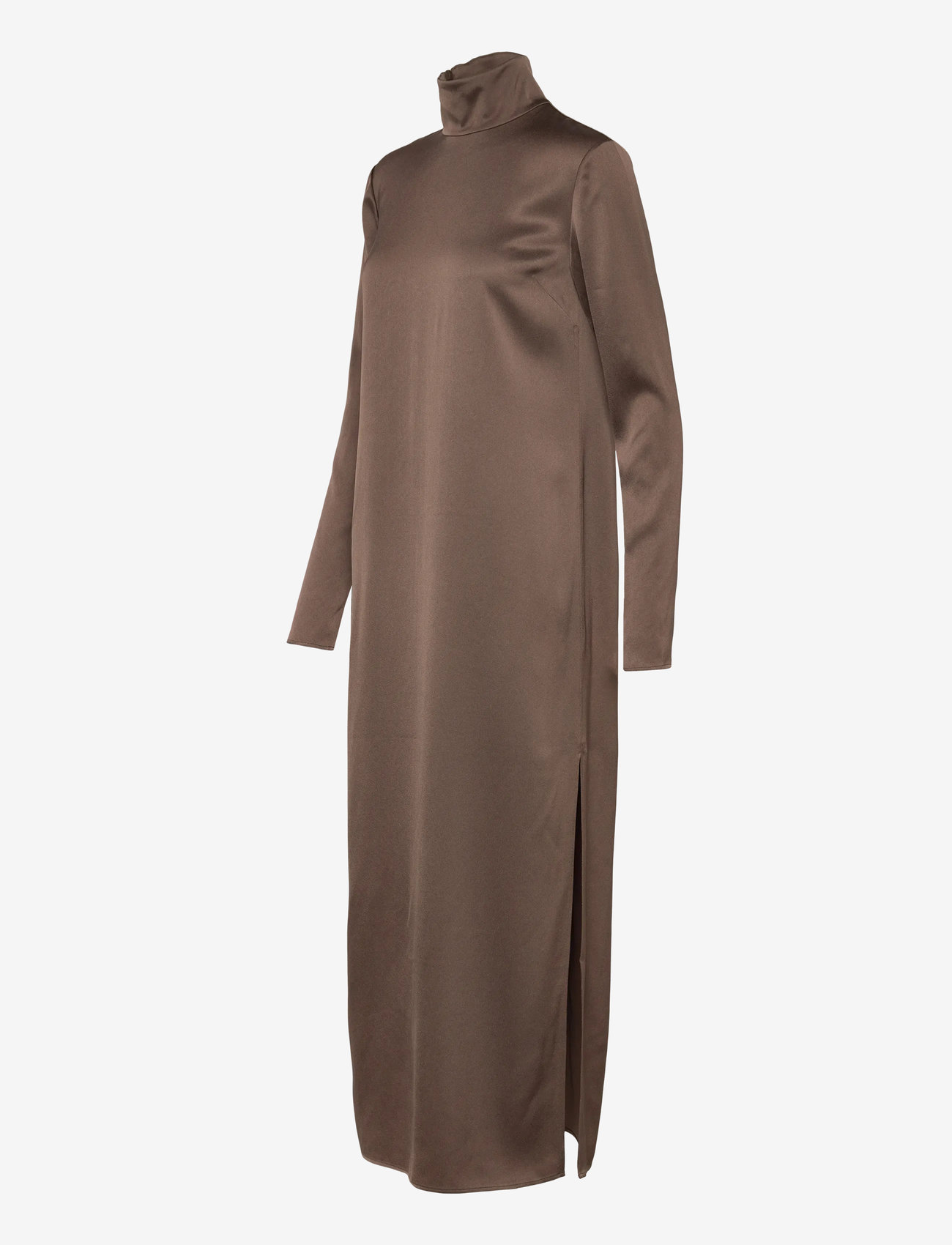 Filippa K - Turtleneck Satin Dress - Õhtukleidid - oak brown - 2