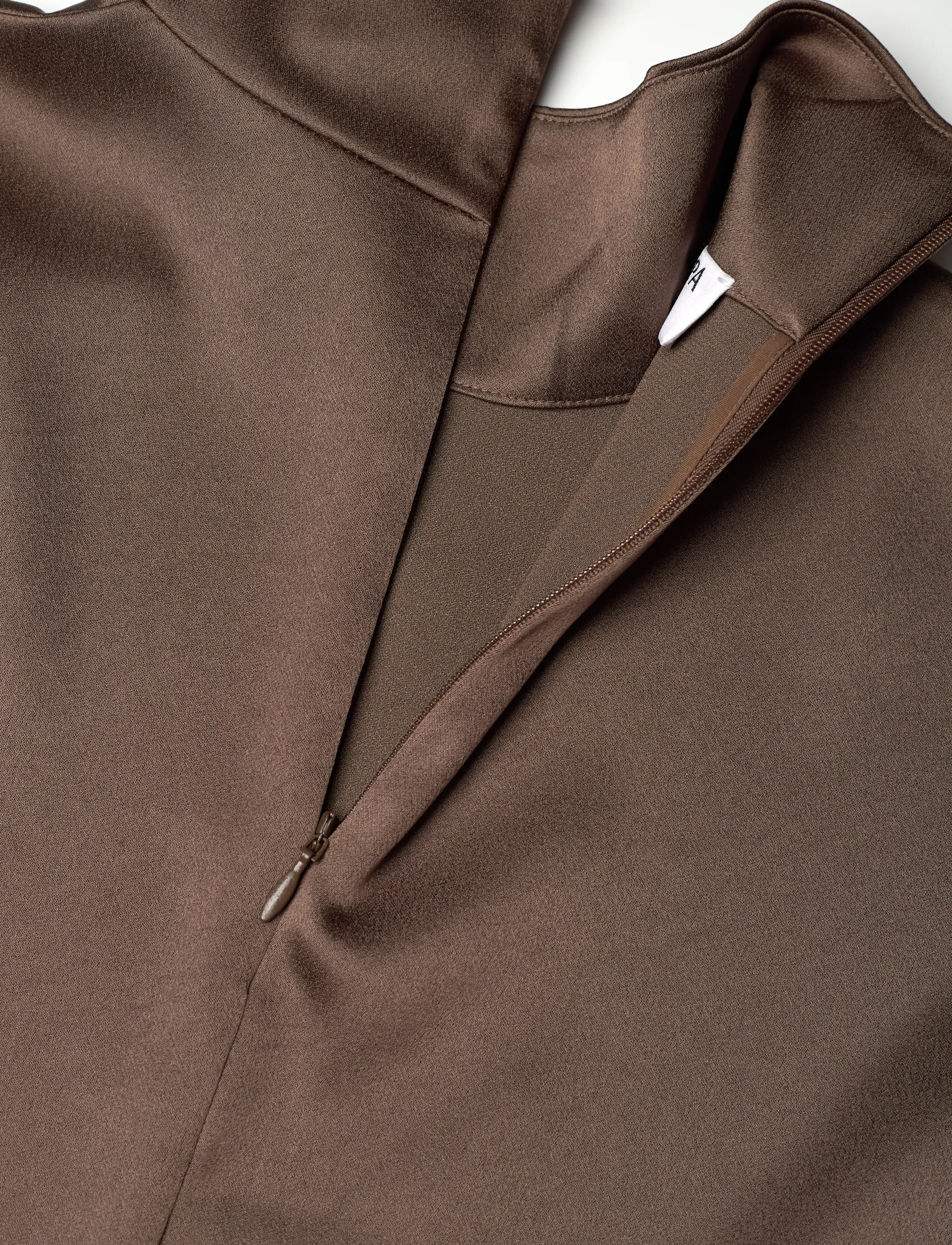 Filippa K - Turtleneck Satin Dress - aftonklänningar - oak brown - 4